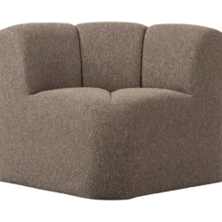 Mojo eetbank hoek met rugleuning boucle bruin melange