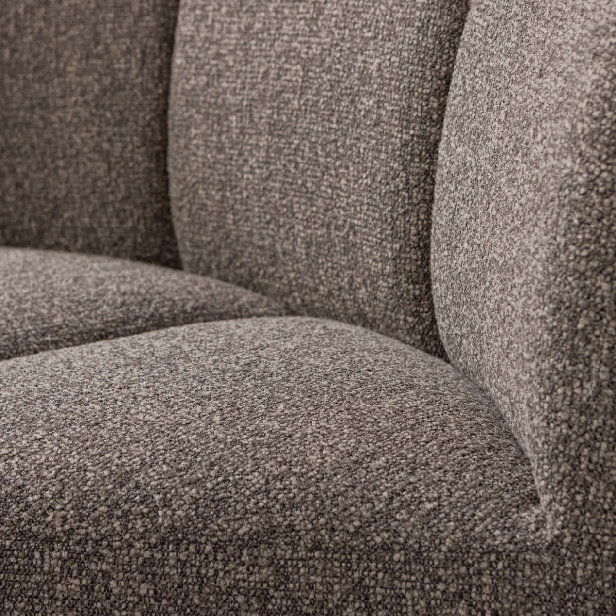 Mojo eetbank hoek met rugleuning boucle bruin melange