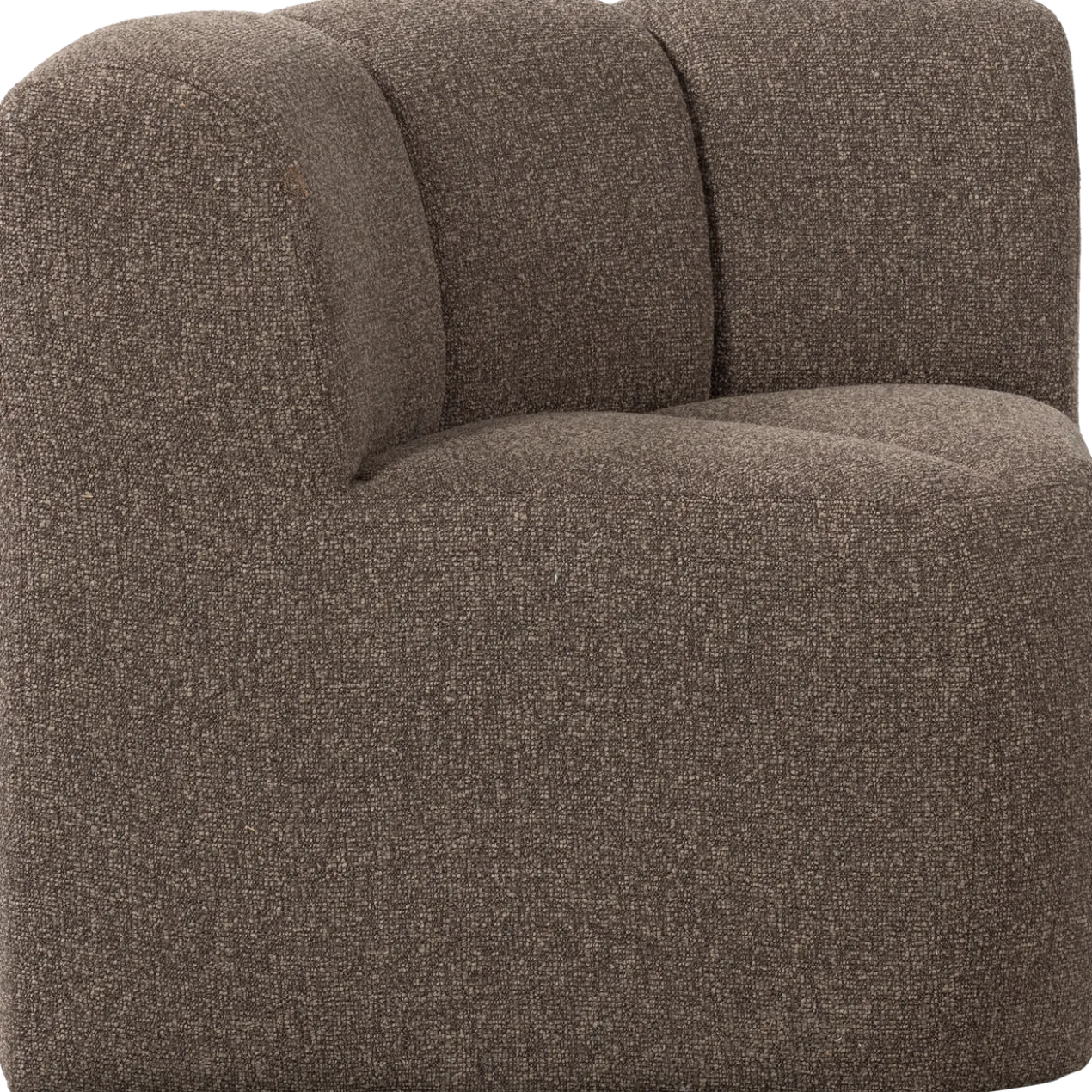 Mojo eetbank hoek met rugleuning boucle bruin melange