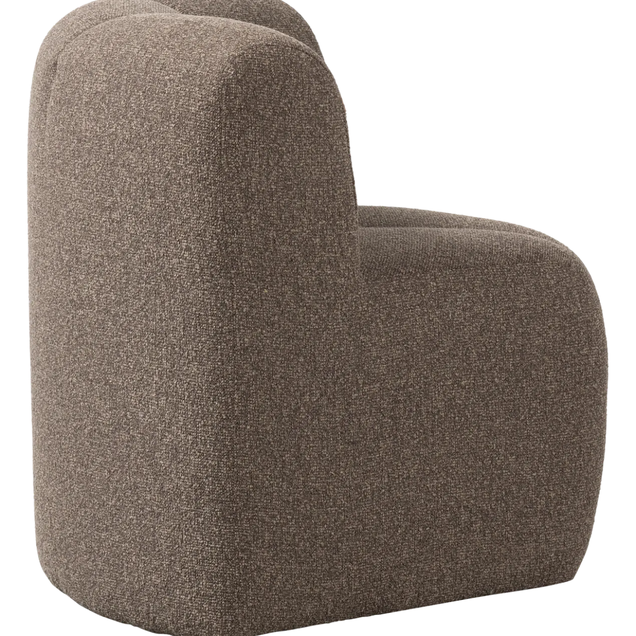 Mojo eetbank hoek met rugleuning boucle bruin melange