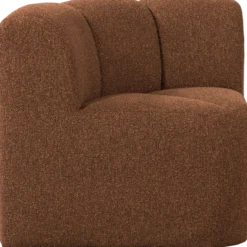 Mojo eetbank hoek met rugleuning boucle roestbruin melange