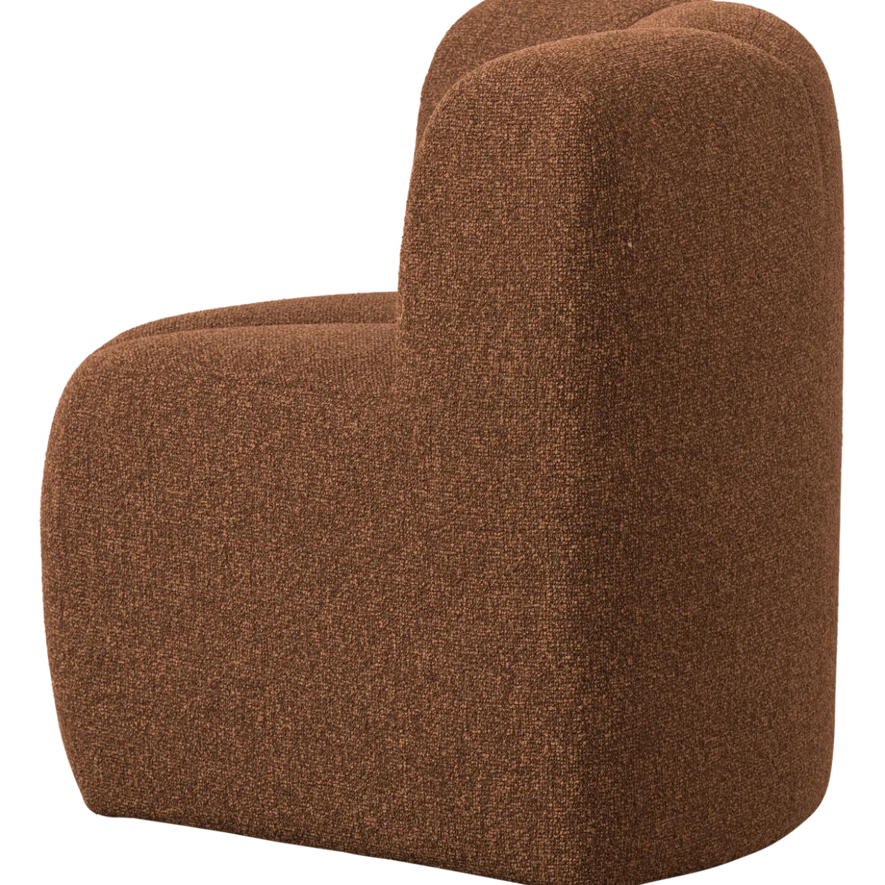 Mojo eetbank hoek met rugleuning boucle roestbruin melange