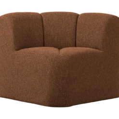 Mojo eetbank hoek met rugleuning boucle roestbruin melange