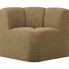 Mojo eetbank hoek met rugleuning boucle geel/bruin melange