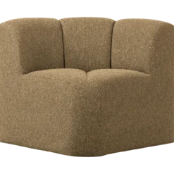 Mojo eetbank hoek met rugleuning boucle geel/bruin melange