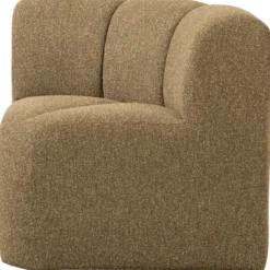 Mojo eetbank hoek met rugleuning boucle geel/bruin melange