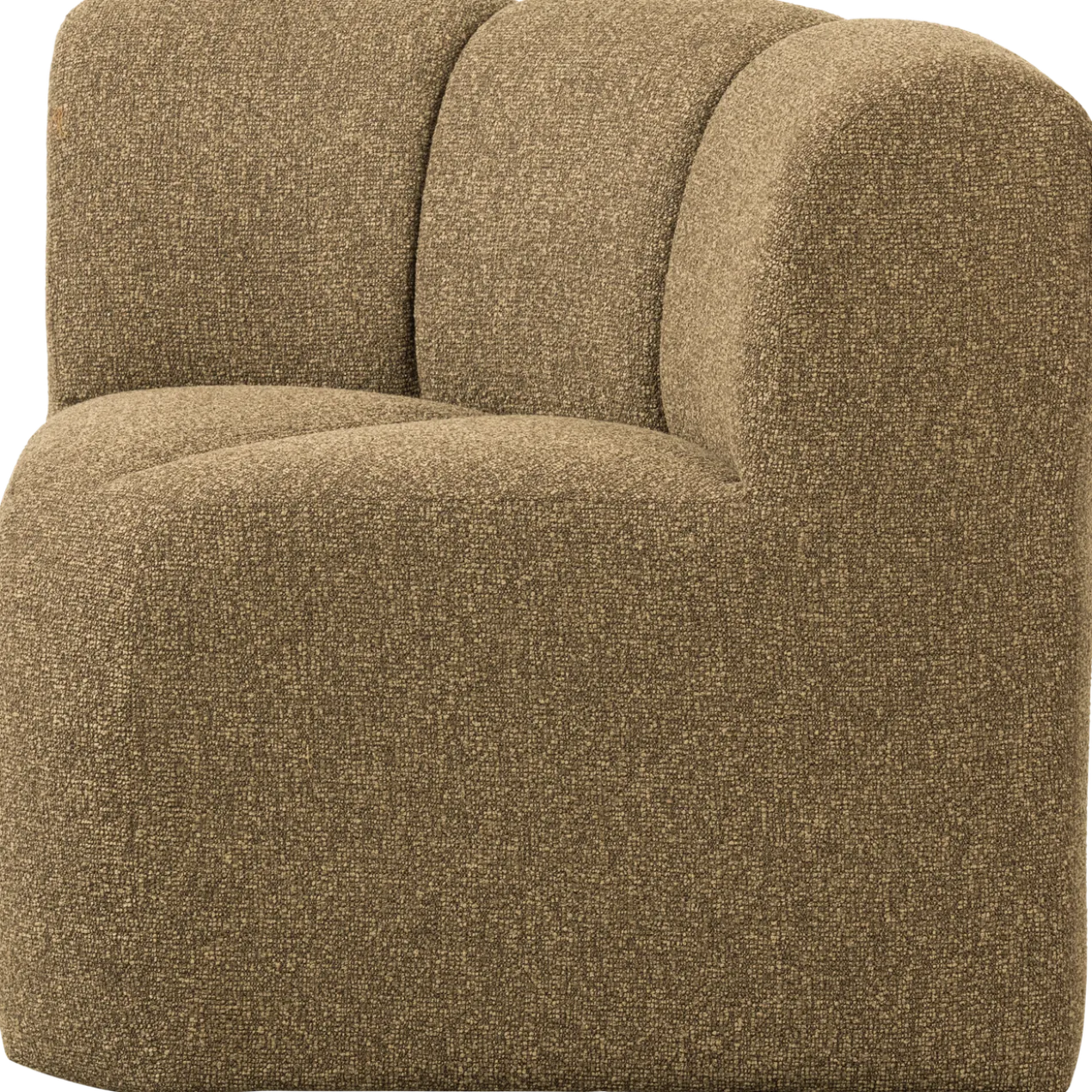 Mojo eetbank hoek met rugleuning boucle geel/bruin melange