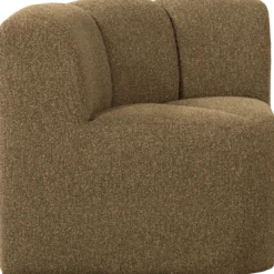 Mojo eetbank hoek met rugleuning boucle geel/bruin melange