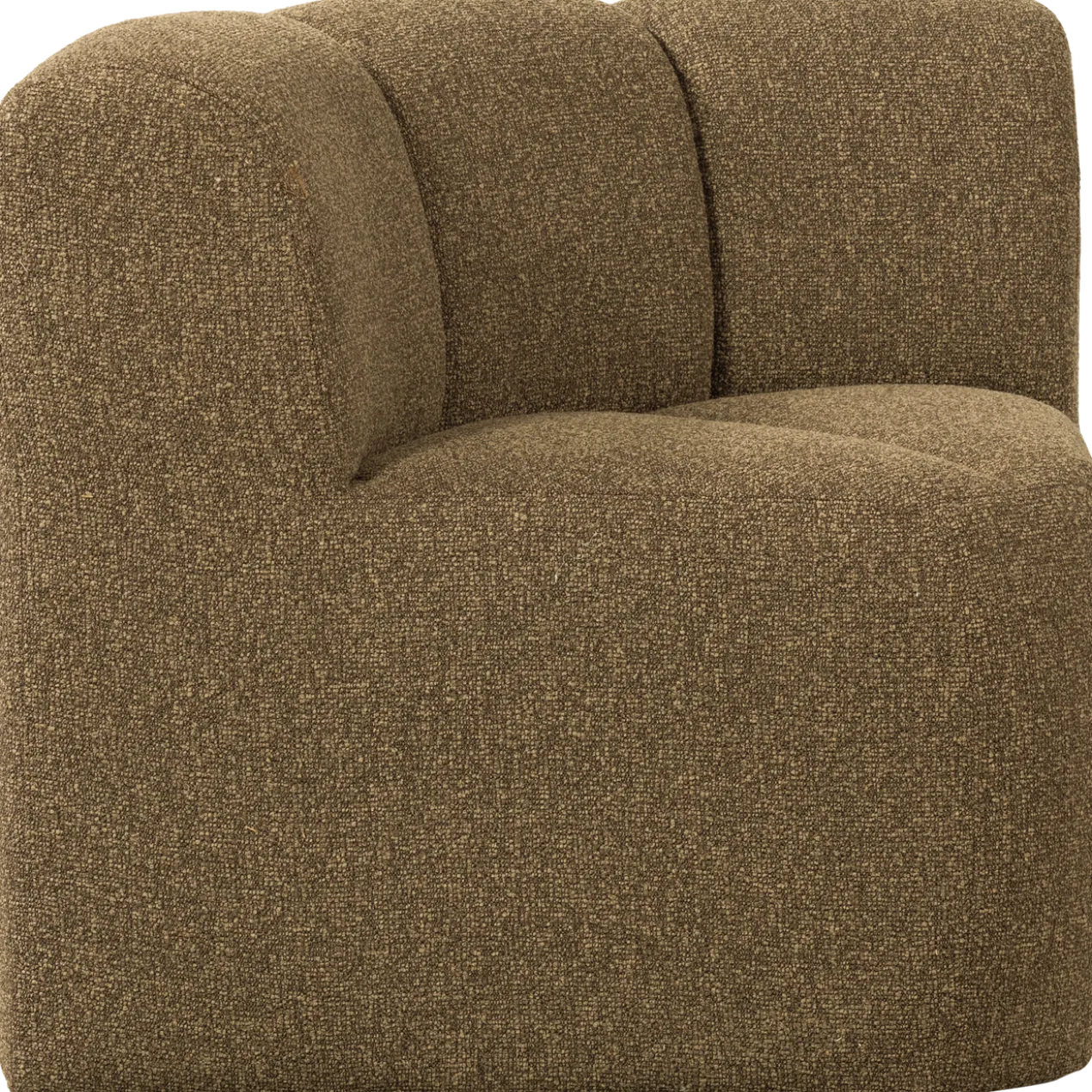 Mojo eetbank hoek met rugleuning boucle geel/bruin melange