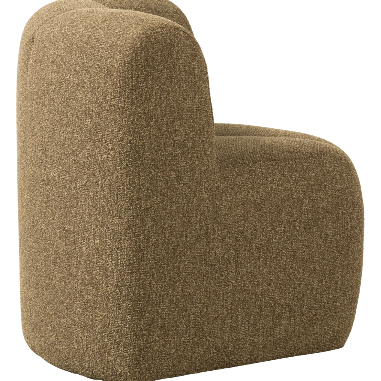 Mojo eetbank hoek met rugleuning boucle geel/bruin melange