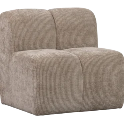 Mojo Eetbankje met rugleuning - Donkerzand Mojo Eetbankje 84 cm met Rugleuning - Ribstof - Donkerzand