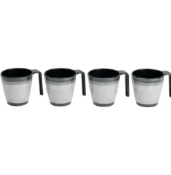 Mok granite grey melamine - set van 4