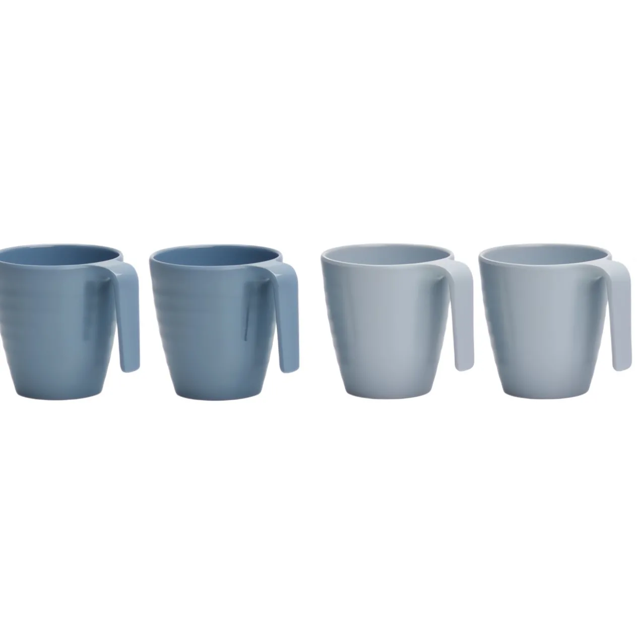 Mok shades of blue melamine - set van 4