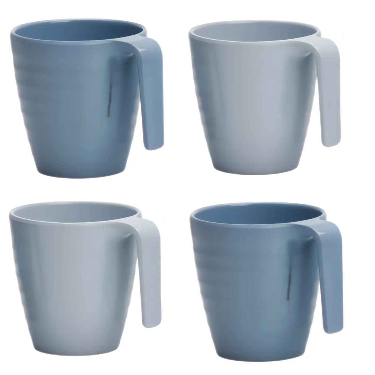 Mok shades of blue melamine - set van 4
