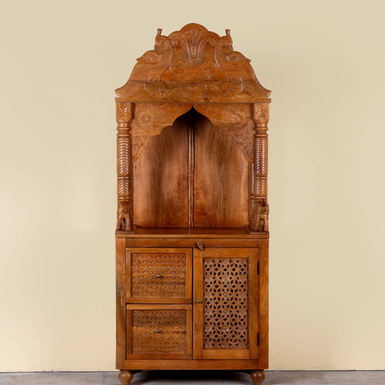 Moksha - Handgesneden Mandir van Mangohout