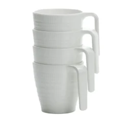 Mok soft white melamine - set van 4
