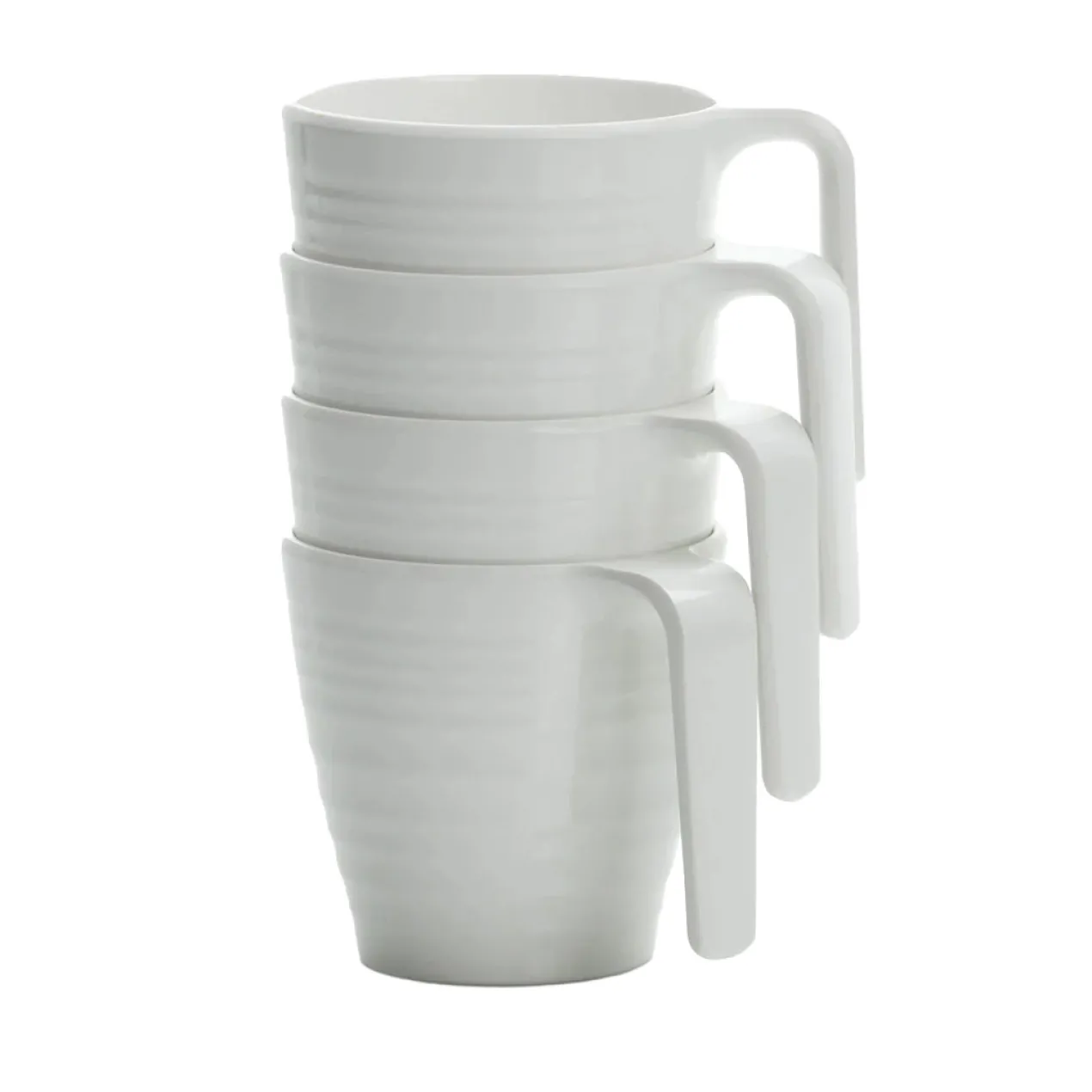 Mok soft white melamine - set van 4