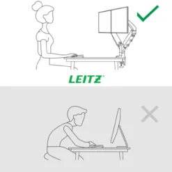 Monitorarm dubbel Ergo Ruimtebesparende lichtgrijs