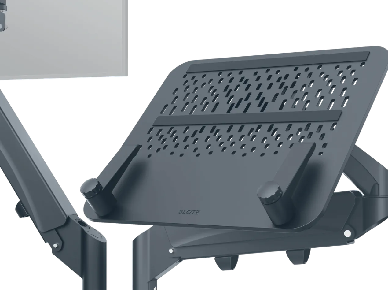 Monitor- en Laptoparm dubbel ruimtebesparend donkergrijs