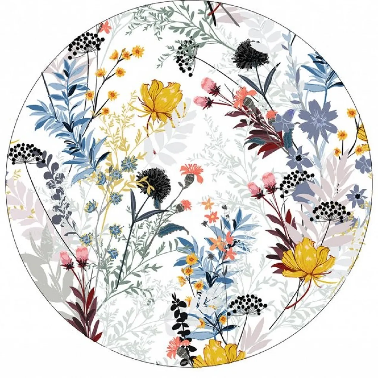 Muurcirkel kids flowers