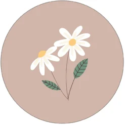 Muurcirkel kids margrietjes oudroze