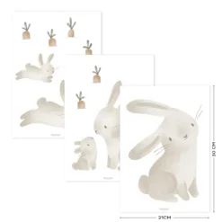 Muurstickers Baby Bunny A4