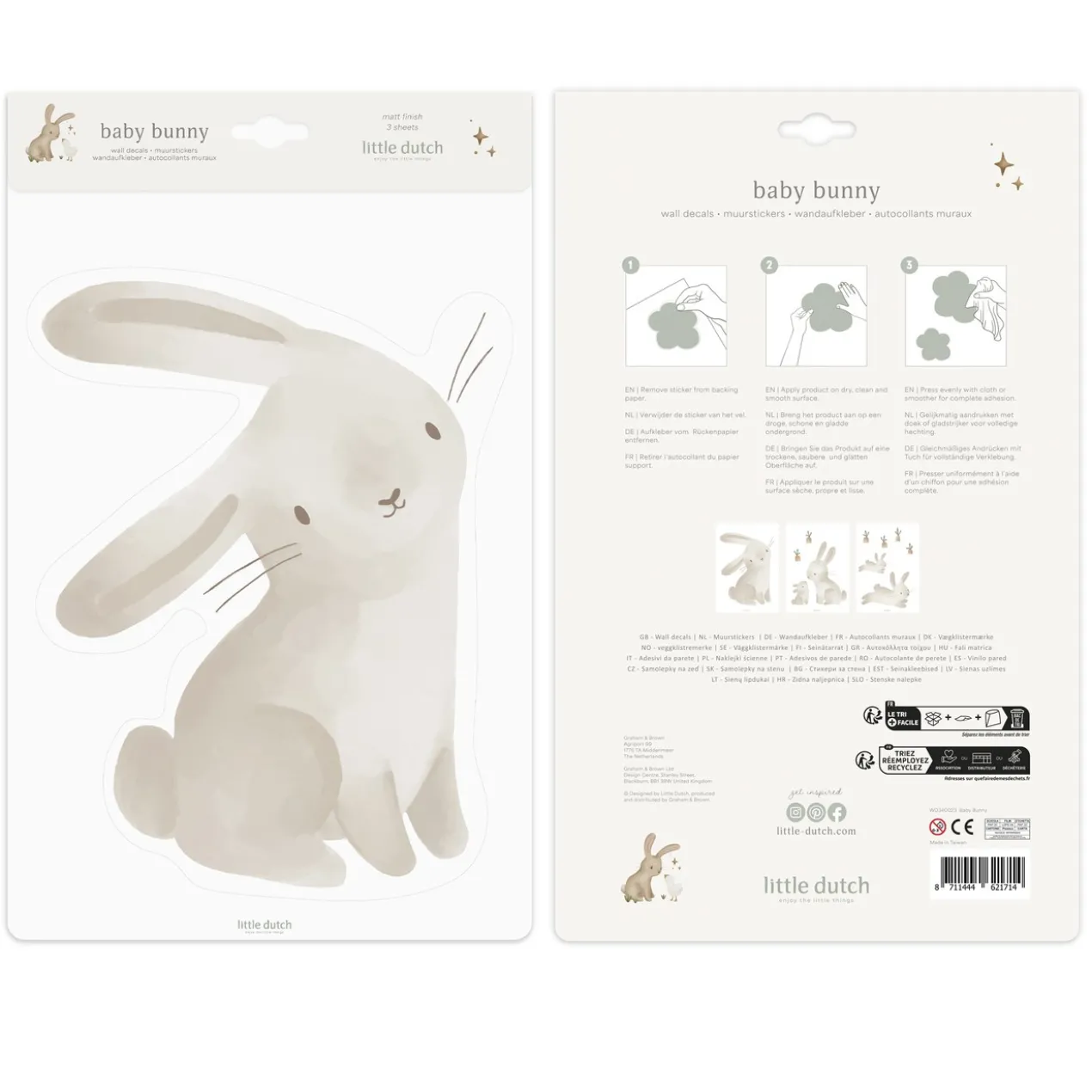 Muurstickers Baby Bunny A4