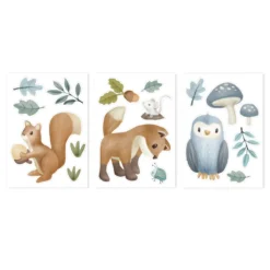 Muurstickers Forest Friends A4