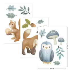 Muurstickers Forest Friends A4
