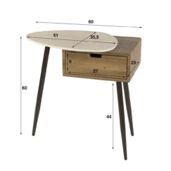 Nachtkastje Limestone Houtlook Links