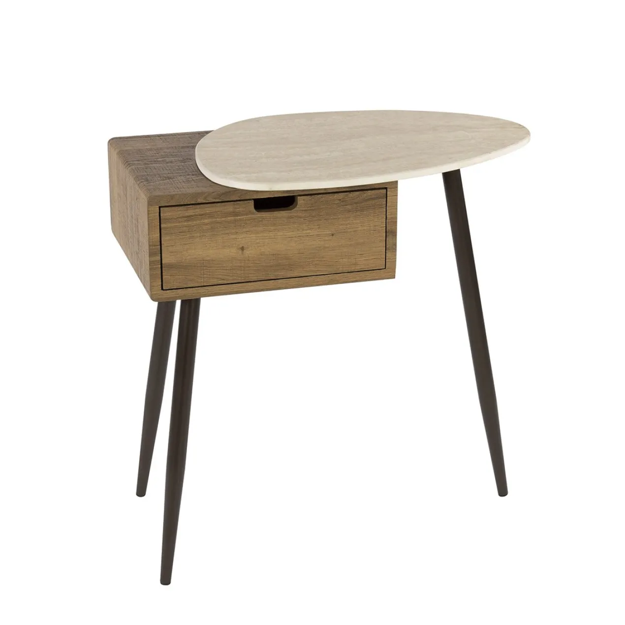 Nachtkastje Limestone Houtlook Rechts