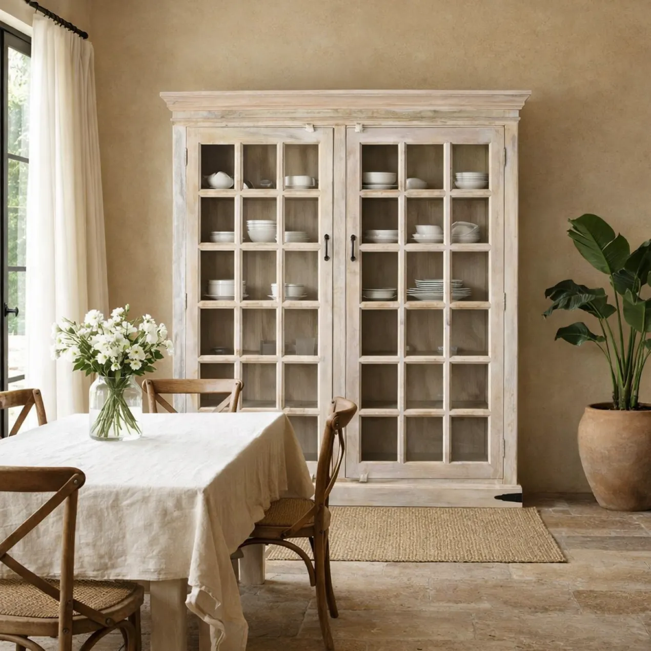 Namrata - Vitrinekast van Gerecycled Hout Vintage