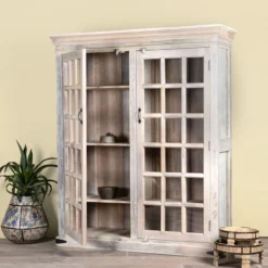 Namrata - Vitrinekast van Gerecycled Hout Vintage