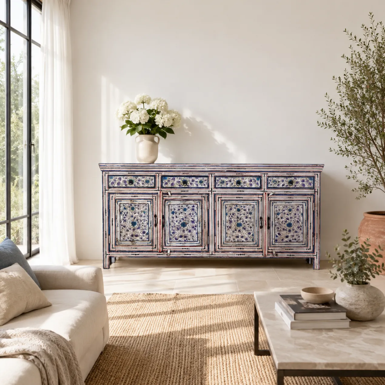Naya - Boho Dressoir Handbeschilderd