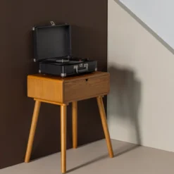 Nelo nachtkastje/bijzettafel hout bruin [fsc]