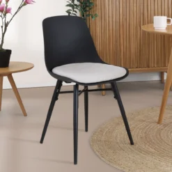 Nena-Liv zwarte zitting en beige kussen