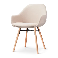 Nena-Mae eetkamerstoel beige - naturel onderstel