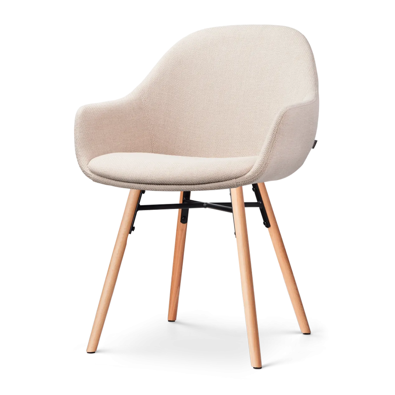 Nena-Mae eetkamerstoel beige - naturel onderstel