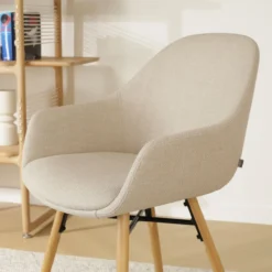 Nena-Mae eetkamerstoel beige - naturel onderstel