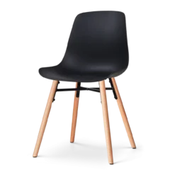 Nena-Pip eetkamerstoel zwart - houten onderstel