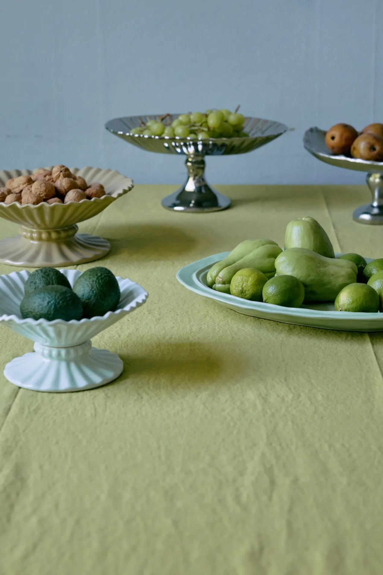 New classics serveerschaal keramiek groot mint