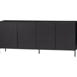 New gravure dressoir 200 cm grenen zwart [fsc]