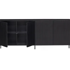 New gravure dressoir 200 cm grenen zwart [fsc]
