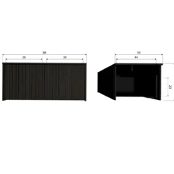 New gravure kistbank grenen zwart [fsc]