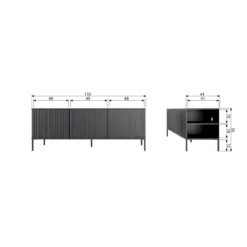 New gravure tv meubel 150 cm eiken blanke lak [fsc]