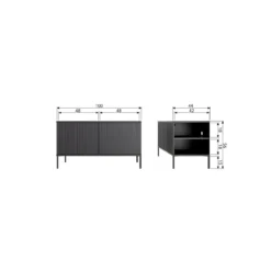 New gravure tv meubel 100 cm eiken blanke lak [fsc]