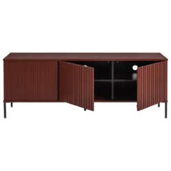 New gravure tv meubel 150 cm grenen bordeauxrood [fsc]