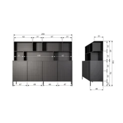 New gravure wandkast grenen dust [fsc]