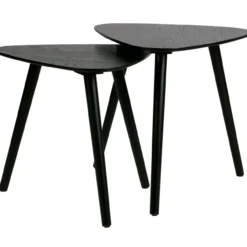 Nila bijzettafels hout zwart - set van 2