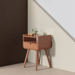Nils nachtkastje/bijzettafel hout oudroze [fsc]